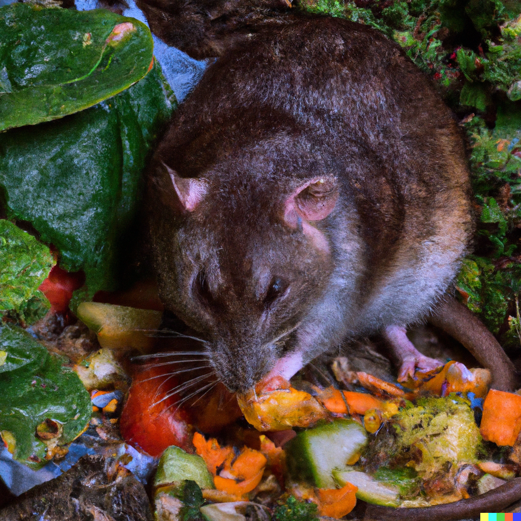 Ratte im Kompost